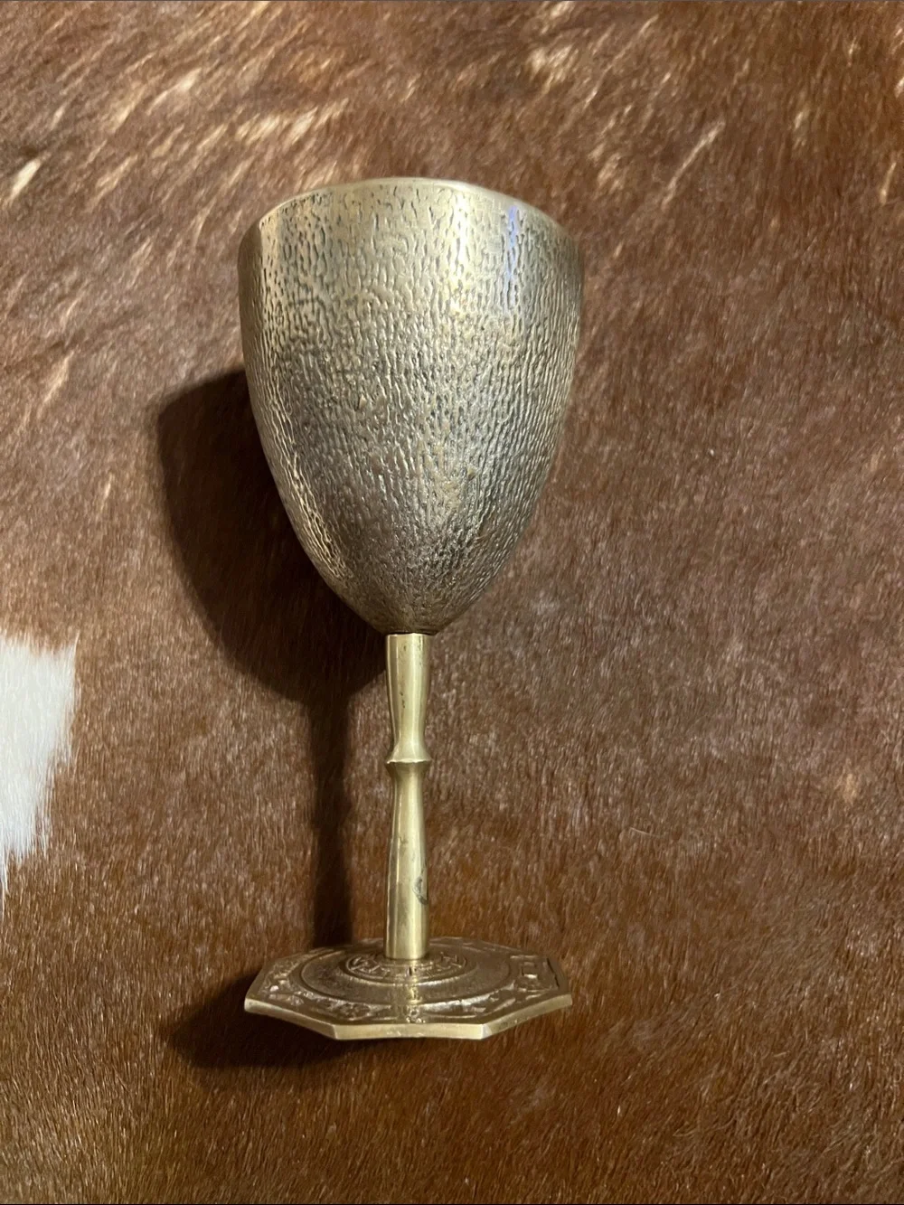 Antique-Style Brass Wine Goblet Korea